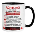 66 Geburtstag Männer Geschenk Tasse | Achtung – Diese Tasse wird von jemandem ab 66 genutzt | Lustige Geschenk Geburtstagstasse mit Spruch 66. Geburtstag | 66ter Geburtstag - Geburtstagsgeschenk Mann