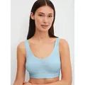 CALIDA Bustier Elastic breites Unterbrustband, ohne Bügel, Baumwollmischung blau S (40/42)