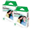 FUJIFILM Fotopapier Fujifilm Instax Square 2x10 Blatt, Instant-Film glänzend weiß