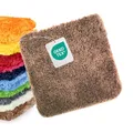 WohnDirect Badematte 45x45 cm ohne Ausschnitt Braun – Kleiner Badteppich Quadratisch & rutschfest, Flauschiger Badvorleger, Waschbar, für Gäste-WC & Fußbodenheizung