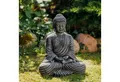 gartendekoparadies.de Gartenfigur Buddha Statue Steinfigur in exklusiver Farbgebung, H. 42 cm, 19 kg, Frostsicher