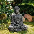 Buddha Tempelwächter  Steinfigur 42 cm 19 kg Mehrfarbig Weißbeton frostsicher