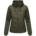 Navahoo Steppjacke Liebesfee 14 gesteppte Damen Übergangsjacke mit wattiertem Stehkragen grün XL (42)