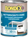 Bondex Wetterschutz Farbe Weiß 0,75 L für 7 m² | Extreme Deckkraft | Hervorragende Witterungsbeständigkeit | seidenglänzend | Wetterschutzfarbe | Holzfarbe