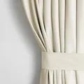 AmeliaHome Restilo Set Vorhang H 245 x B 140 cm mit Raffhalter 54 x 10 cm Velvet Optik Creme 1 St. Ösenschal Samt Halbverdunkelungsvorhang Fensterdekoration Dekoschal Dekorvorhang