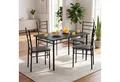 Casaria Essgruppe Leo, (5-tlg), mit 4 Stühlen Holz 5-tlg Set Metall 110x70cm Modern Esszimmer Küche