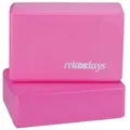 Relaxdays Yogablock im 2er Set Weiß,Rosa