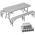 Tischdecke Tischtuch 3er Set, Elastisch Rechteckig Gartentischdecke Outdoor, Abwaschbar Abwischbar Wetterfest - Vounot