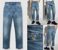 GUCCI JEANS LOGO Koala Patch Pants Trouser Retro Hose Washed Organic Denim 30