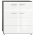 Schuhschrank Salsa ca. 80x90x37 cm Weiß/Rauchsil.