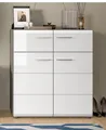 xonox.home Schuhschrank Schuhschrank, Kommode Salsa, weiß Hochglanz / rauchsilber 80 cm