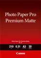 Canon Fotopapier PM-101 Premium matt - DIN A3, 20 Blatt (210 g/qm) für Tintenstrahldrucker, 2028049