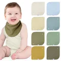 lulumoon Lätzchen Baby Absorbierende Dreieckstuch: 4-lagiges Verdicken Musselin Halstuch baby - Großformatig Quadratisch Ersetzt Waschlappen Baby