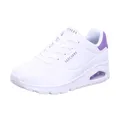 Skechers Damen Uno Pop Back Sneakers, White Durabuck Purple Suede Trim, 38 EU