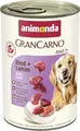 animonda GranCarno Hunde Nassfutter mit Rind + Lamm (6 x 400 g), getreidefreies Hundenassfutter ohne Zucker, für ausgewachsene Hunde, mit frischen fleischigen Zutaten