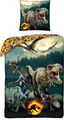 Jurassic World Bettwäsche 80x80 + 135x200 cm · Dino / Dinosaurier JW : Ein neues Zeitalter Kinder- und Teenagerbettwäsche - 100% Baumwolle