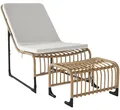 Outsunny Rattan Relaxsessel mit Fußhocker UV-beständig Gartensessel mit Kissen