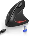 TECKNET Ergonomische Vertikale Bluetooth Maus Jiggler Wiederaufladbar 4800 DPI