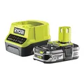 Ryobi Akku mit Schnelladegerät 18V, 2,5 Ah, ONE+, mit Überlastungsschutz und Ladezustandsanzeige, RC18120-125