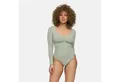 cfab (creamy fabrics) Shaping-Body Bodysuit Sculpting Shapewear Longsleeve mit String-Sage Green-3XL (1-tlg)