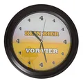 outoftheblue Kein Bier vor Vier Wanduhr mit Biersound - Wohnzimmeruhr, Küchenuhr (Orange, Weiß, ca. 31 cm)