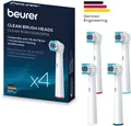 BEURER Aufsteckbürsten TB 30/50 Bürstenköpfe Clean, für elektrische Zahnbürsten, Mit 2 Borstenlängen, Schutzkappe & farbigen Unterscheidungsringen