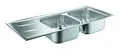 Grohe Küchenspüle K400, 50/116 cm, Doppel-Einbauspüle mit Abtropffläche 1160 x 500 mm