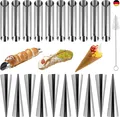 Cannoli Backform - 21 Stück, Edelstahl, Cannoli-Form, Röhren, Sahne, Rollform, S