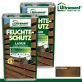 Ultrament 2 x 5 l Feuchteschutz Lasur 3in1 Holzlasur für Pergola Zaun Nussbaum
