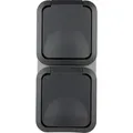 REV AquaStorm Steckdose 2-fach Aufputz | IP55 - Grau