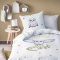 MTOnlinehandel Harry Potter Bettwäsche 135x200 + 80x80 - Eule Hedwig - Fanartikel für Kinder und Teenager, 100% Baumwolle, Weiß