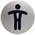 Durable - Piktogramm Türschild Picto 83mm Edelstahl Gebürstet Silber Metallic Wc Herren