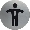 Durable Türschild Picto rund (WC-Herren, 83 mm) metallic silber, 490523