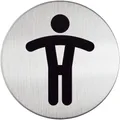 DURABLE Hinweisschild Durable 4905 23 PICTO WC Herren, 83 mm Durchmesser, metallic silber