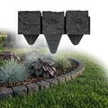 GARDENIX Rasenkante 1.8 m Granit Pflastersteine Optik Anthrazit 10x10x10cm – Beeteinfassung Beetumrandung Beetbegrenzung aus Kunststoff, Gartenzaun Beetzaun Blumenbeet Umrandung