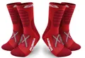 Premium Wandersocken aus Merino Wolle - [2 Paar] - Profi Trekkingsocken zum Wandern - Outdoor Socken für Damen, Herren & Kinder - Warme Merino Wandersocken - Funktionssocken - (Rot, 43-48)