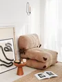 Hanah Home, Fold Kadife - Camel, Schlafsofas, 1-Sitzer-Schlafsofa, Kamel, Samt, 80 x 70 x 60 x  cm
