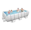 Stahlrahmen Pool XL 404x201x100cm Power Steel Kompletset rechteckig Schwimmbecke
