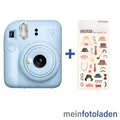 FUJIFILM Instax Mini 12 pastel blue Blau Sofortbildkamera ink. Fun-Sticker-Set
