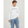 Jack & Jones Kapuzensweatshirt JJECORP Hoodie mit Logo und hohem Tragekomfort bedruckt, casual, regular fit, Baumwollmischung, Rundhals weiß XL (54/56)