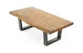 byLIVING Couchtisch Judy/Sofatisch mit Baumkante/Massivholz Akazie Natur braun/Gestellt Metall schwarz pulverbeschichtet/Baumkantentisch klein/B 120, H 45, T 60 cm