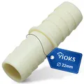 VIOKS Waschmaschine Abfluss Adapter 2x24mm Außen-Ø für Ablaufschläuchen mit 22 mm Endstück-Ø/Abwasserschlauch Spülmaschine & Schlauchverbinder für Ablaufschlauch Waschmaschinenschlauch