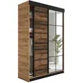 Kier Furniture Schiebetürenschrank, Honigeiche, Dunkelbraun, Holzwerkstoff, 167x205x59 cm, Schlafzimmer, Kleiderschränke, Schwebetürenschränke