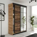 KIER FURNITURE Schiebegarderobe LAMARO mit Spiegel, Schrank Schlafzimmer 167x205x59cm