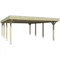 SKANHOLZ Carport "Spessart", BxT: 611 x 846 cm, Firsthöhe: 258 cm, lasiert - braun