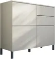 borchardt Möbel Kommode Haama, modern, grifflos, Metallfüße, praktisch, 3 Türen, Push-To-Open, verstellbare Einlegeböden, viel Stauraum, Breite 93cm