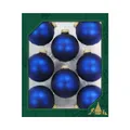 ORIGINAL LAUSCHAER Christbaumschmuck - 8er Set Kugeln Uni matt Satin königsblau, 6,7 cm, mit goldenem Krönchen + 50 Schnellaufhänger in Gold GRATIS zu Ihrer Bestellung dazu !
