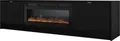 MIRJAN24 TV-Lowboard Tireno EF mit Kamin, TV-Tisch mit Klappe, Aluminiumgriff in der Farbe Gold (Farbe: Schwarz Molet)