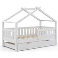 Hausbett Vitalispa Design Weiß 80x160 cm mit Gästebett, Model 35965 - Weiß