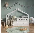 VitaliSpa® Hausbett Design, Weiß, 80x160 cm mit Gästebett (1-tlg)